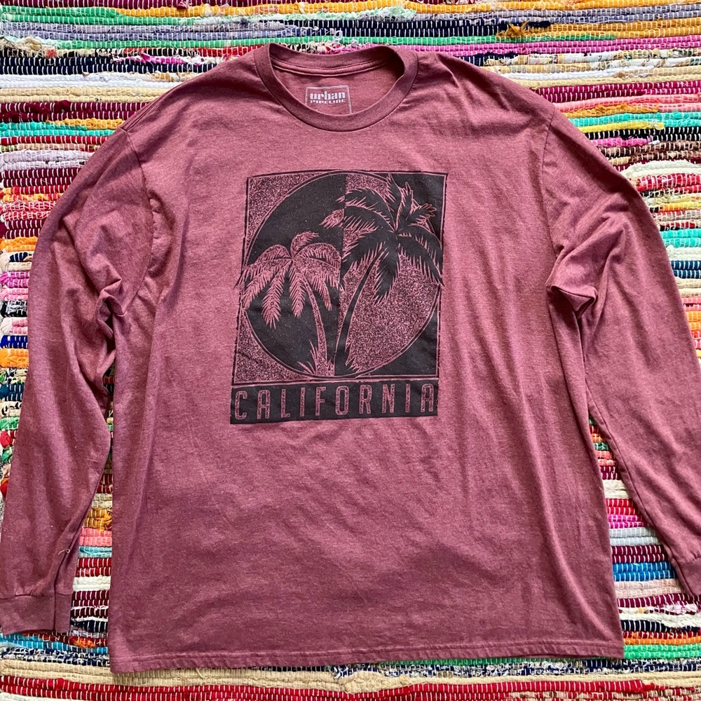 Urban Pipeline ~ California palm tree long sleeve tee